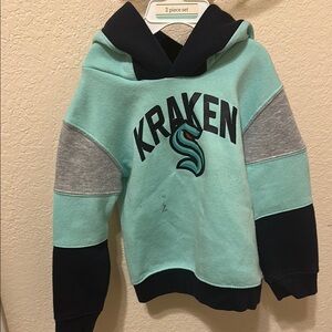 Kraken Kids Hoodie - Teal and Gray